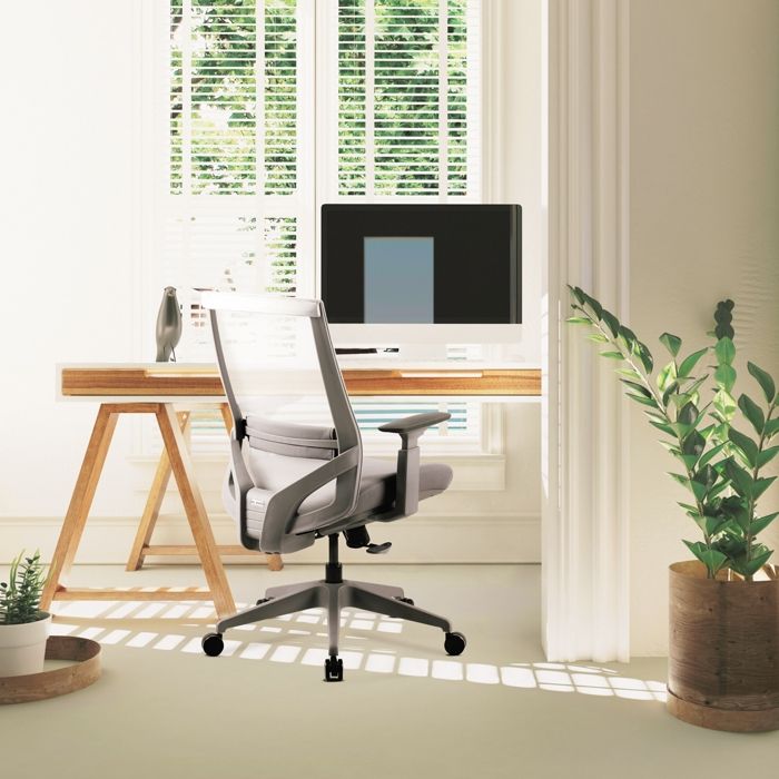 McHaus Vulcano Chaise ergonomique Bureau Gris PVC 70 x 35 x 64 cm