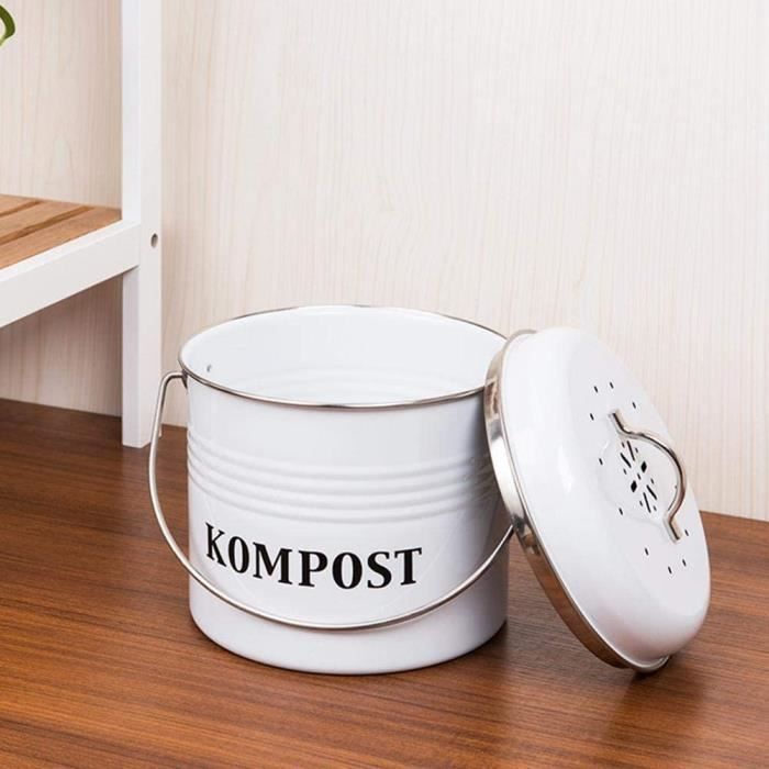 Seau à Compost 4L Céramique Emile Henry - Design Élégant Noir Truffe Anti-Odeur