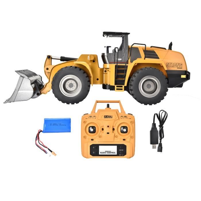 Pelleteuse Télécommandée Chantier RC 2,4 GHz - 13 Canaux, Rotation 680°, Godet En Alliage - Échelle 1:18 - Pour Enfants 8 Ans Et Plus - Cadeau Construction