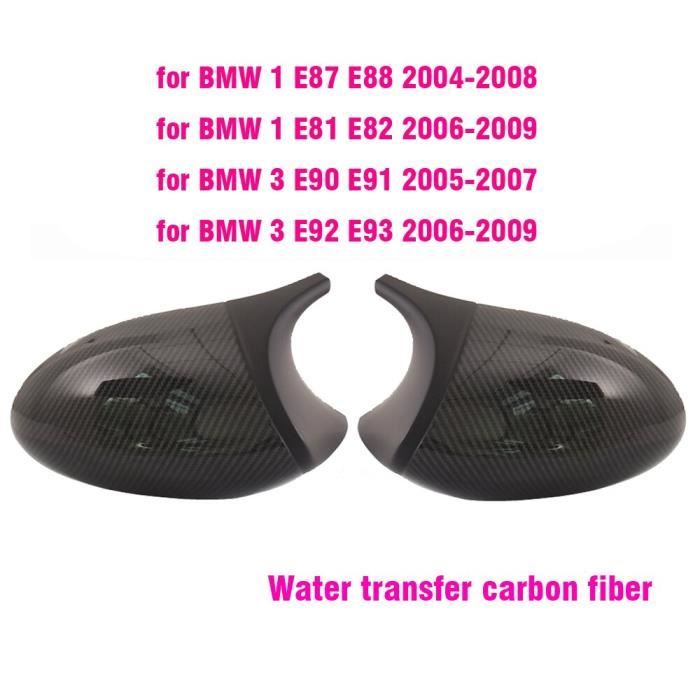 Rétroviseurs,Couvercle de rétroviseur noir en Fiber de carbone ABS, pour BMW  série 1 3 E81 E82 E87 E88 E90 E91- Type carbon fiber -A - Cdiscount Auto