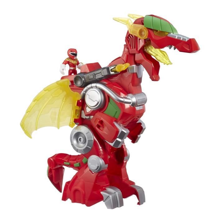 Playskool Heroes Power Rangers Dragon Thunderzord Electronique de 35 cm et figurine Ranger Rouge de 7,5 cm Jouet Power Rangers 