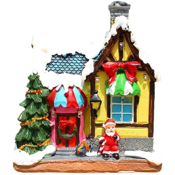 Décoration De Noël – Maison Lumineuse Avec Sapin – Résine (bon état, Occasion)