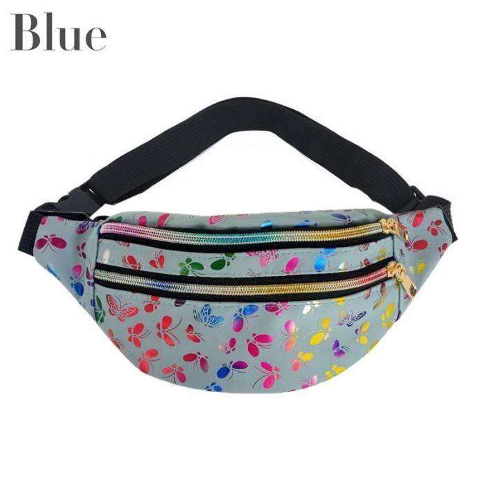 Sac Banane Irisé Bleu Clair Love Pink - Neuf Avec étiquettes