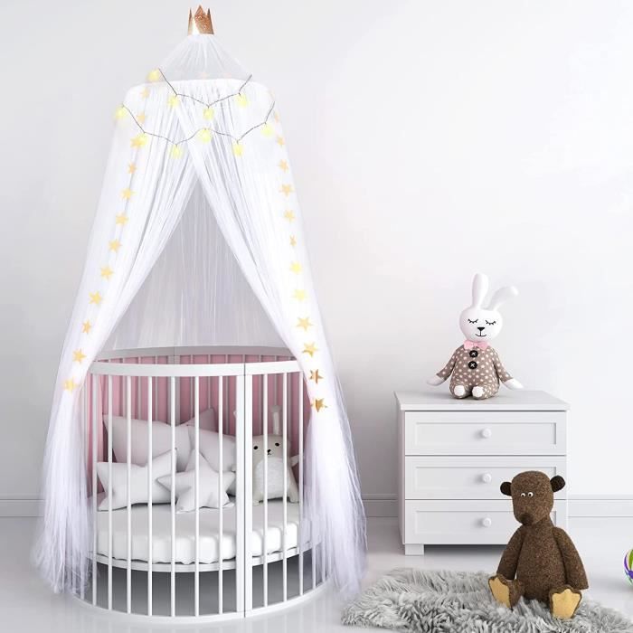 Baldaquin De Lit Princesse De Creche Auvent De Lit De Filet De Fil Tente De Dome Auvent De Couronne De Berceau De Bebe Chateau A138 Cdiscount Maison