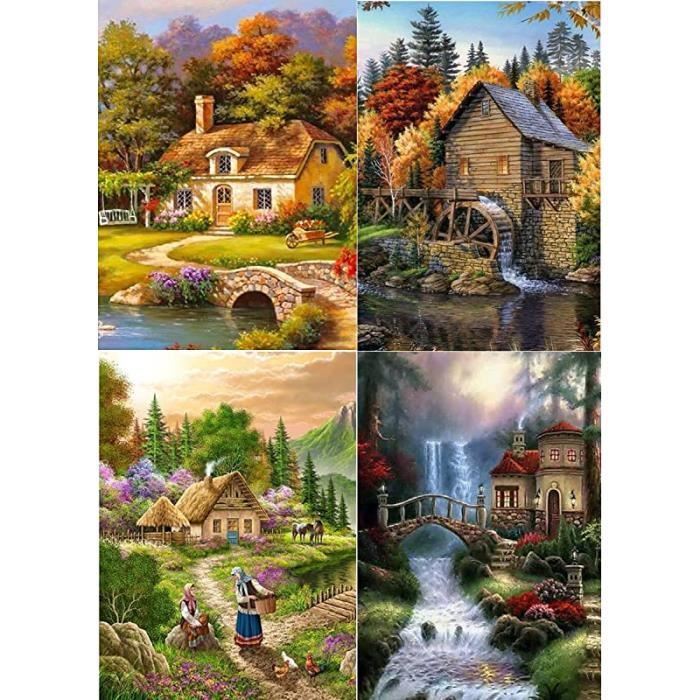 CXINLky DIY Diamond Art Peinture Table Halloween Nain Décoration 5D Diamant Art Peinture Décoration De Table Diamant Peinture Debout Art Set Cadeaux Pour Débutants Décoration De La Maison - 4 Pièces C