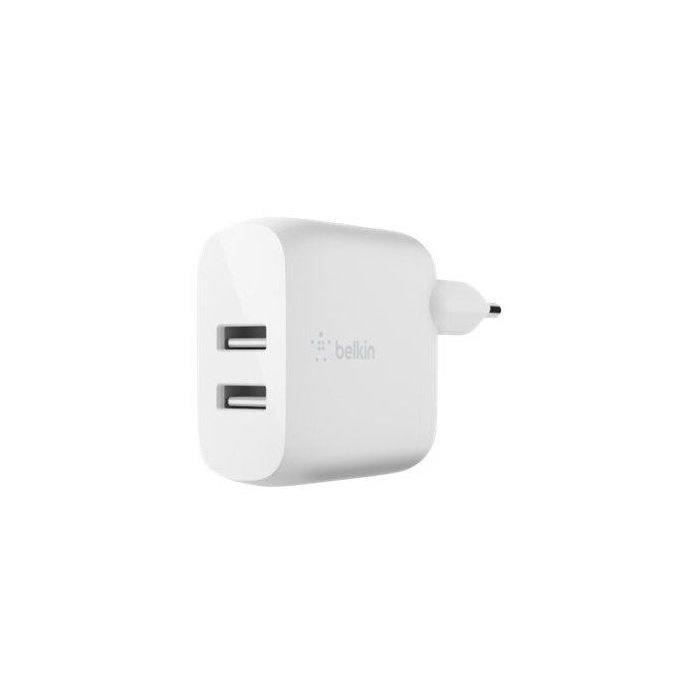 Belkin chargeur secteur double USB-A 12W x2 blanc
