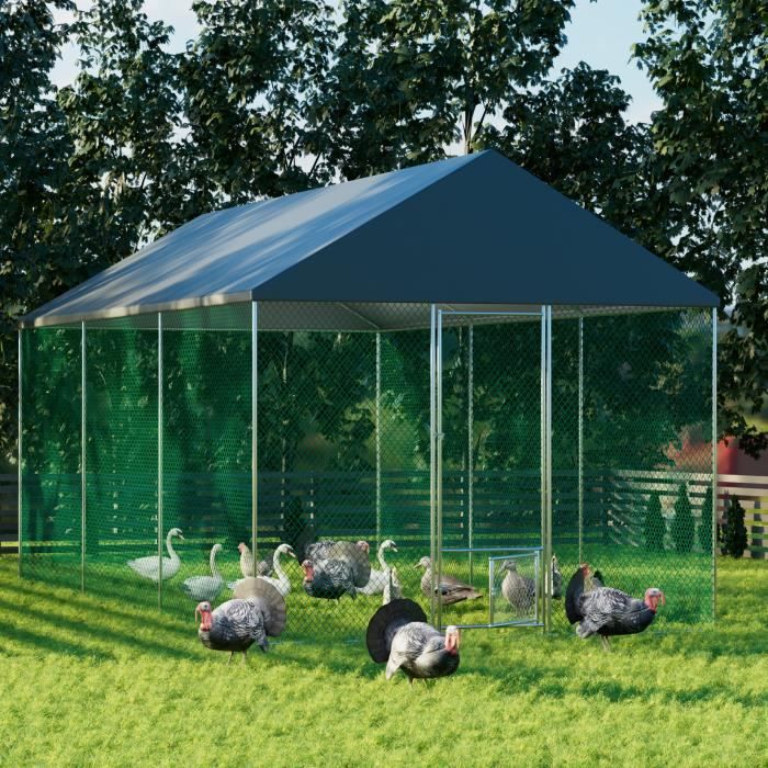 Meilleurs prix pour Parc à Poules Grande Taille Cadre en Fer 6 m 2 Enclos Poulailler Chenil Extérieur 3x2 M