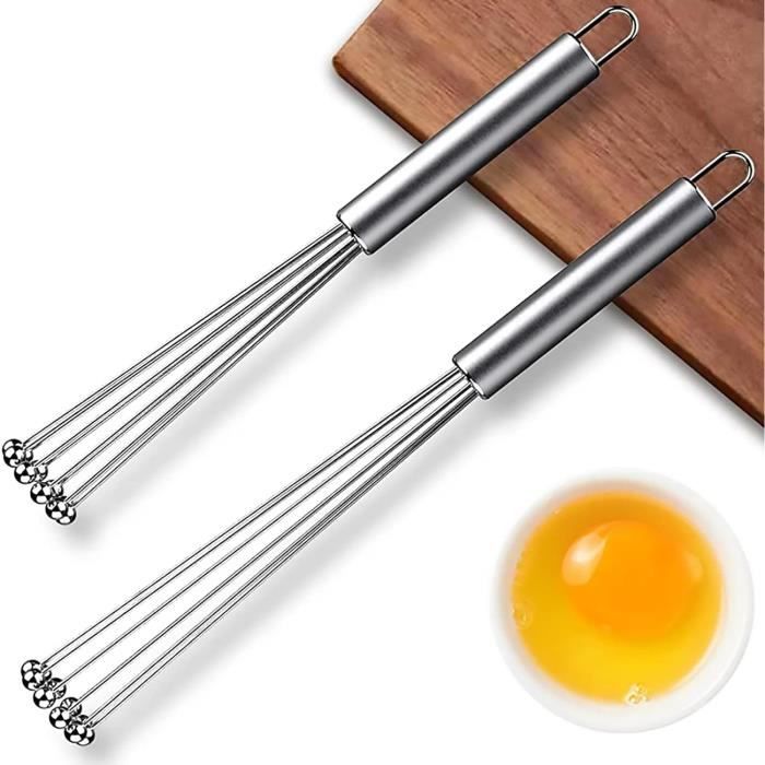 Fouet à Oeufs Gotyou - 2 Pièces En Acier Inoxydable (10 Et 12 Pouces) - Pour Cuisine, Pâtisserie, Sauces - Design Avec Billes