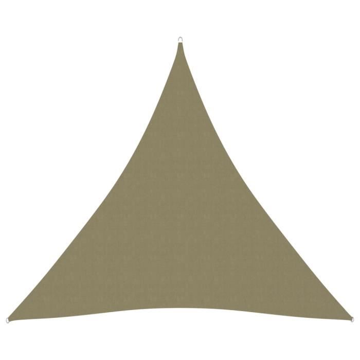 Voile D'ombrage Triangulaire 4x4x4 M - Tissu Oxford Imperméable Et Anti-UV - Pour Jardin, Terrasse, Balcon - Beige
