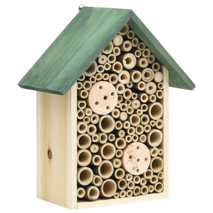 Hôtel à Insectes XXL Hummel - Nichoir Insectes Avec Toit Métal Et Couvercle Pliable