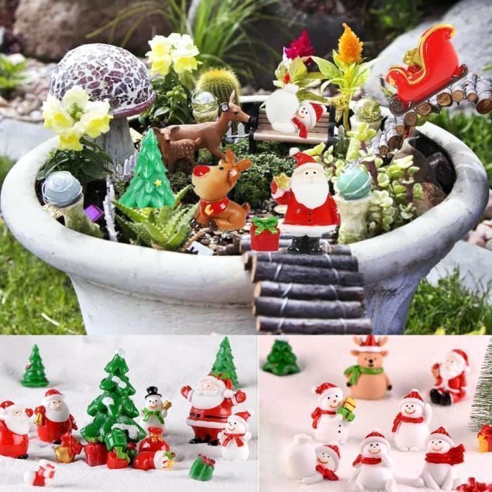 13 PCS Décoration Noel Figurine Noel Miniature en Résine, Petit Pere Noel  Sapin de Noel pour Deco Gateau Noel, Table Noel, DIY - Cdiscount Maison