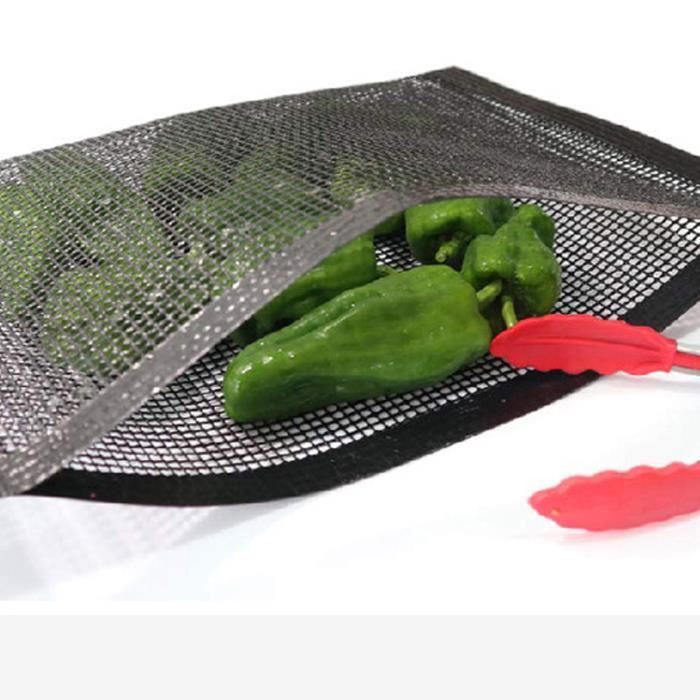 Lot De 4 Tapis De Cuisson Barbecue Téflon 40x30cm - Grille Maille Antiadhésive Réutilisable - Pour Viande, Légumes, Poisson