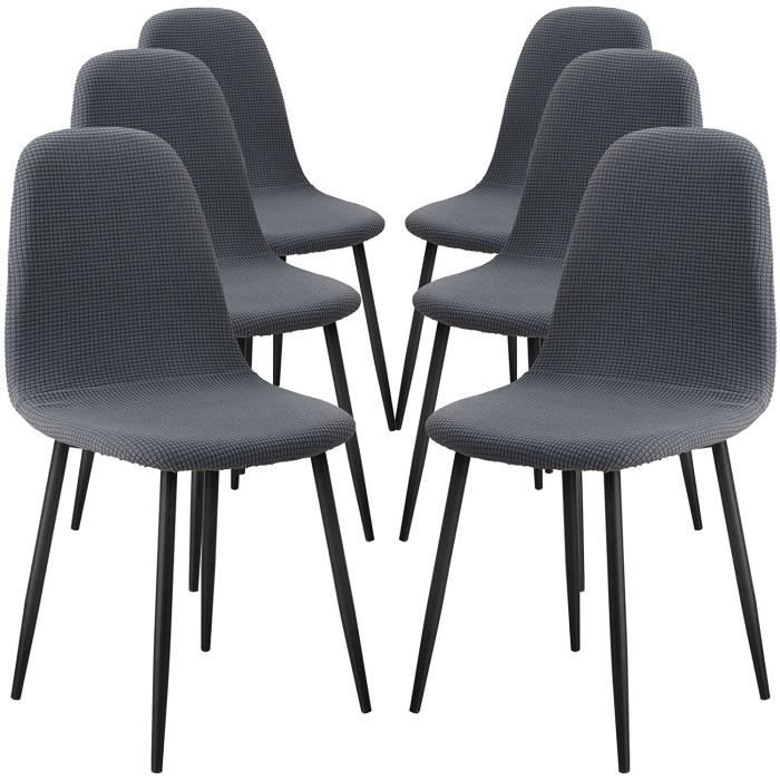 Lot de 6 Housse de Chaise Scandinave Imperméable Housse Chaise Salle a
