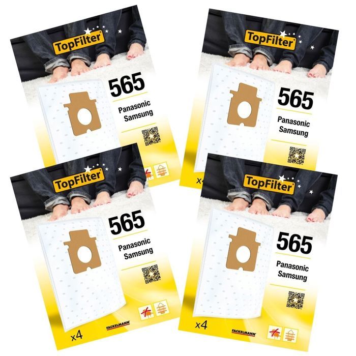 Lot de 4 packs de 4 sacs aspirateur 64565 pour Samsung et Panasonic ...