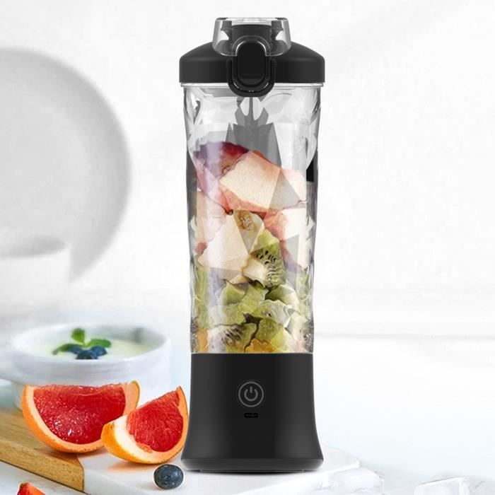 Blender Mélangeur, Mélangeur Portable Rechargeable USB (avec 6 Lames), Mélangeur Personnel Fil