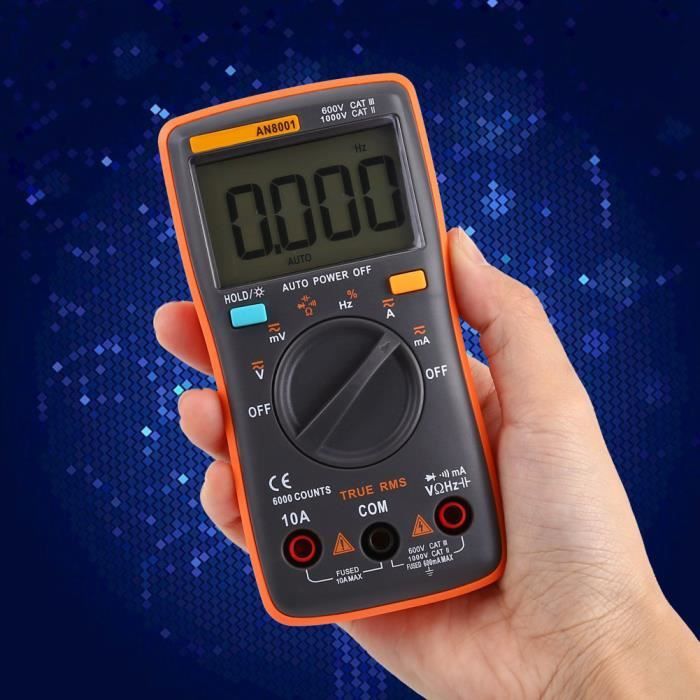 Volt ohmmètre Multimètre numérique portable ampèremètre ca/cc voltmètre