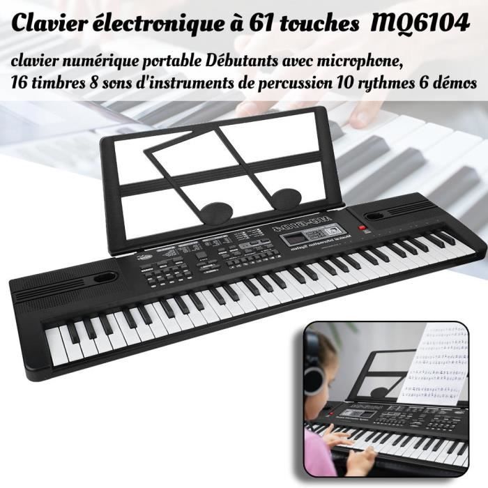 Clavier electronique 24 touches sur pieds avec tabouret et micro, musiques, sons & images