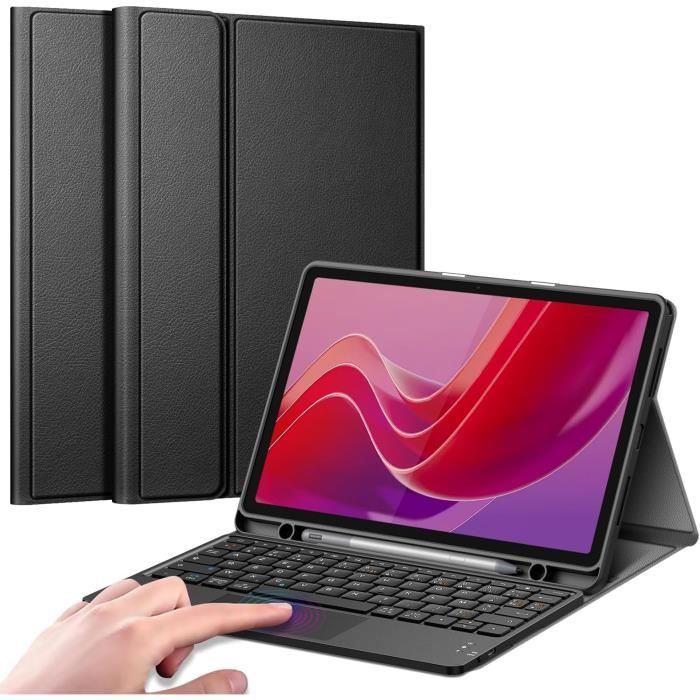 FINTIE Beschermhoes compatibel met Lenovo Tab M11 (TB330) 11 inch 2024 tablet – [met S Pen Holder] dun, licht, transparant, achterkant met rand van zacht TPU, zwart