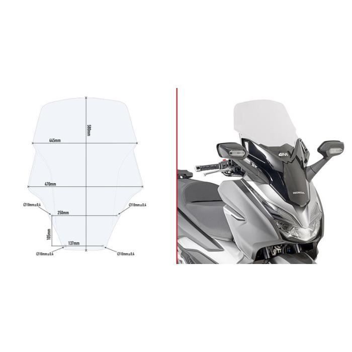 Pare-brise scooter Givi Honda Forza 125 ABS (2015 à 2019) / 300 (2019) - transparent