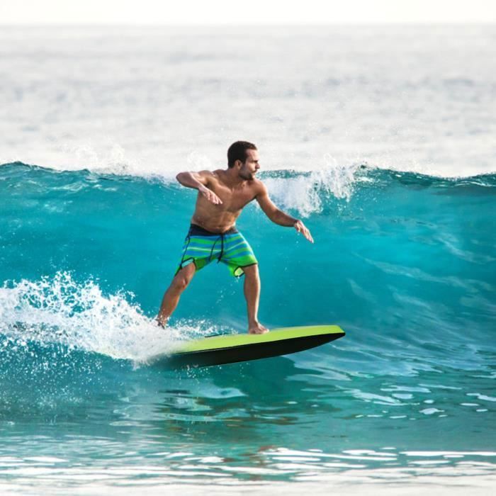 Bodyboard GOPLUS 105cm - Planche à vagues légère et résistante - Mixte - Vert