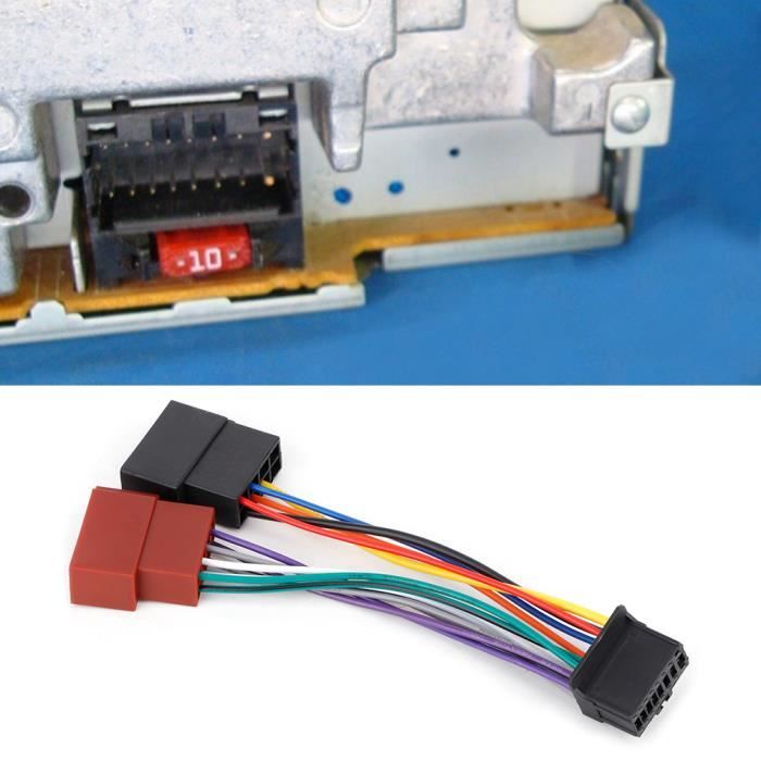 Faisceau Câblage Radio Voiture 16 Broches Vers ISO 8 Broches - Compatible Autoradio Pioneer 2003+