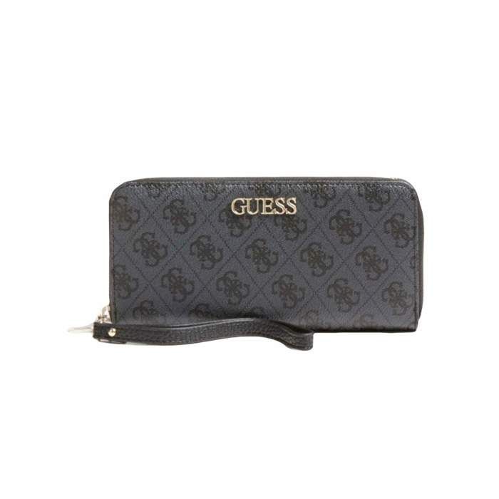 GUESS Alby SLG Large Zip Around Coal [110497] Gris, Noir Cdiscount