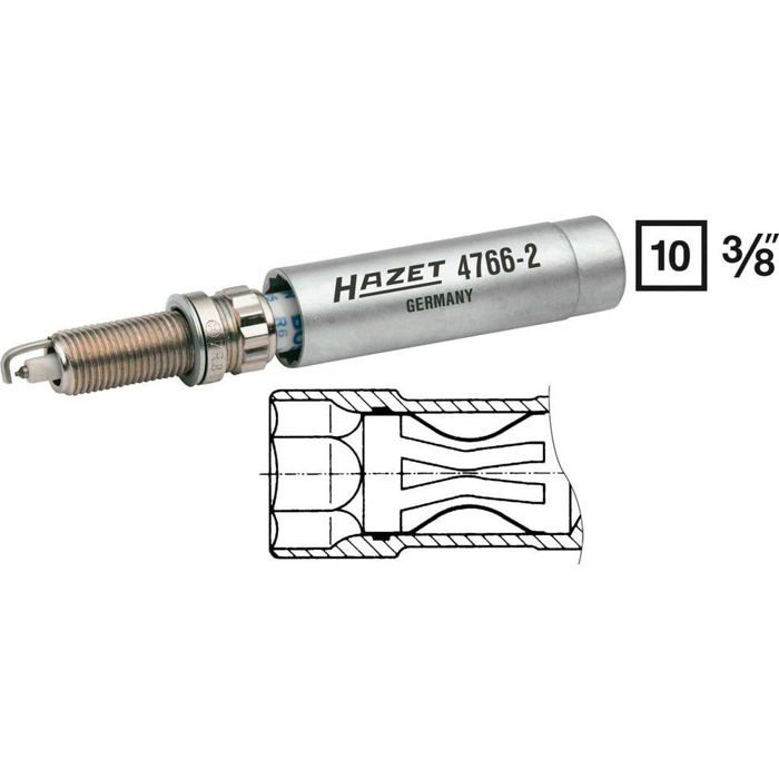 Clé à Bougie Hazet 4766-3 - Pour Bougies 14 Mm, Entraînement 3/8", Avec Cardan, 12 Pans - 5