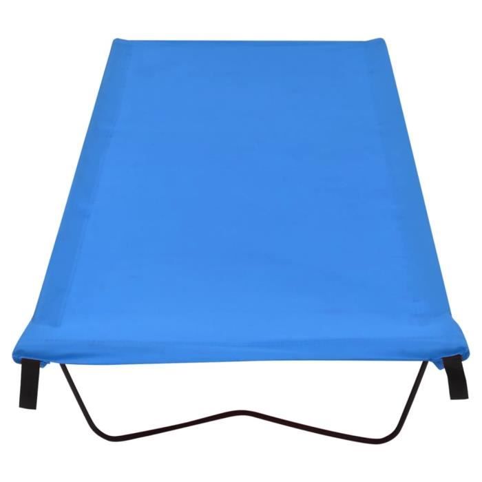 FASHTROOM Lit de camping 180x60x19 cm Tissu Oxford et acier Bleu 111607