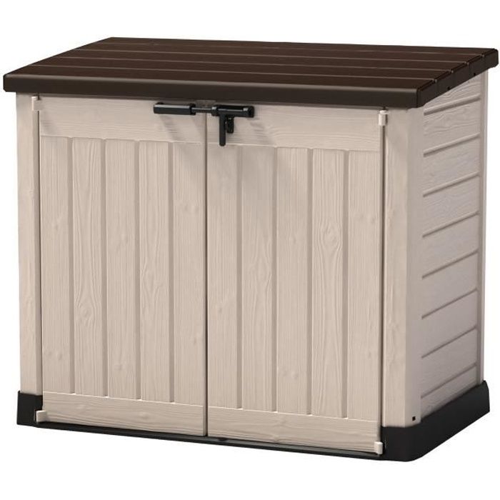 Coffre de rangement extérieur KETER en résine 1200 litres et Range Poubelles ou vélo - vue 2