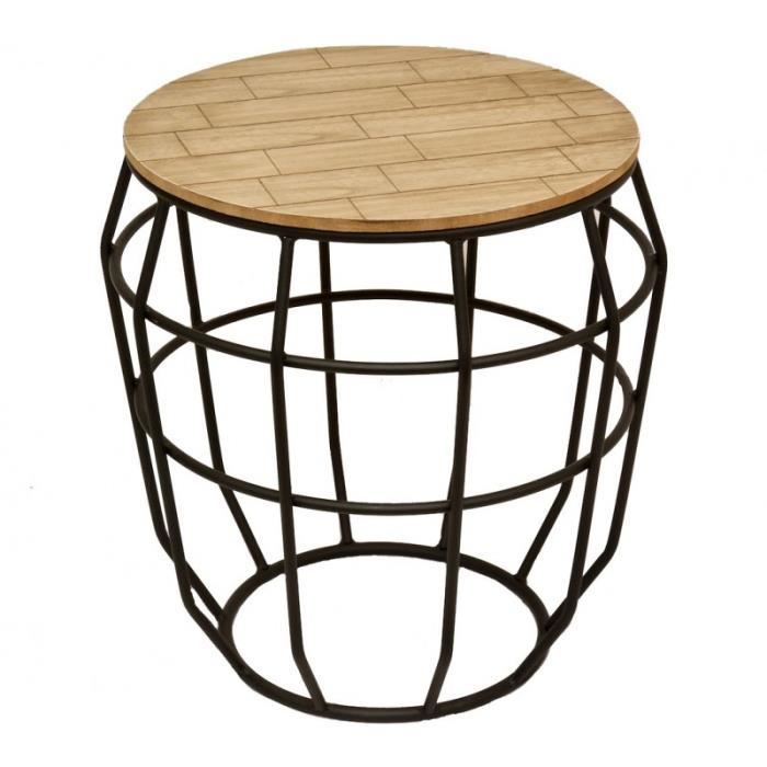 Table De Chevet En Fer Noir