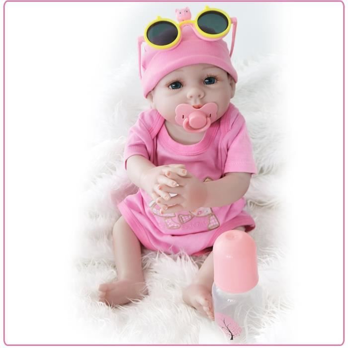 50 Cm Doux Silicone Poupee Reborn Bebe Nouveau Ne Jouets Bleu Brun Yeux Main Pleine Vinyle Baby Alive Realiste Poupees Cdiscount Jeux Jouets