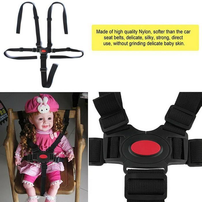 Enfants 5 points harnais de securite poussette bebe chaise haute landau buggy sangle de ceinture de voiture Cdiscount Auto