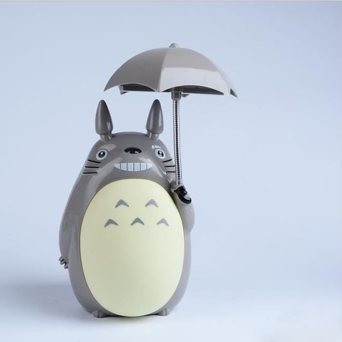 MCSAYS Lampe à Poser LED Lampe de Chevet Totoro Accessoire Chambre Rechargeable Enfant Gris