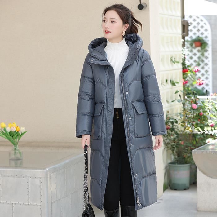 Doudoune Femme KJEHOME Coupe Ample Manches Longues Coton Fermeture Eclair Bleu Bleu Cdiscount Pret a Porter