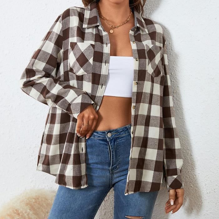 Chemise femme flanelle 2025 carreaux