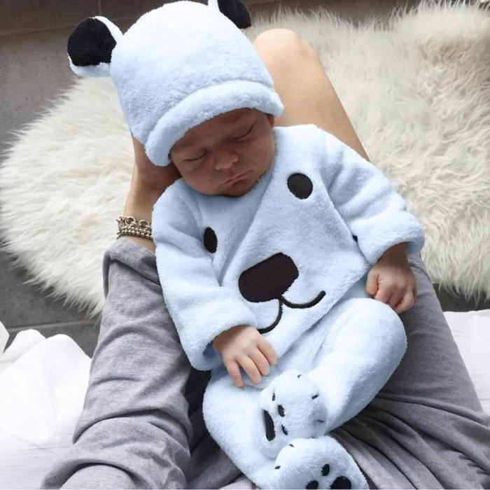 3pcs Hiver Nouveau Ne Bebe Fille Garcon Dessin Anime Hauts Pantalons Tenues Moelleux Vetements Chauds Bleu Bleu Cdiscount Pret A Porter