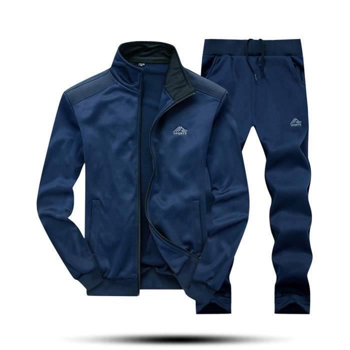 Ensemble Jogging Homme Hiver - Survêtement Polaire Avec Capuche Et Pantalon Doublé Fourrure - Chaud Et Confortable - Noir Taille L - 10