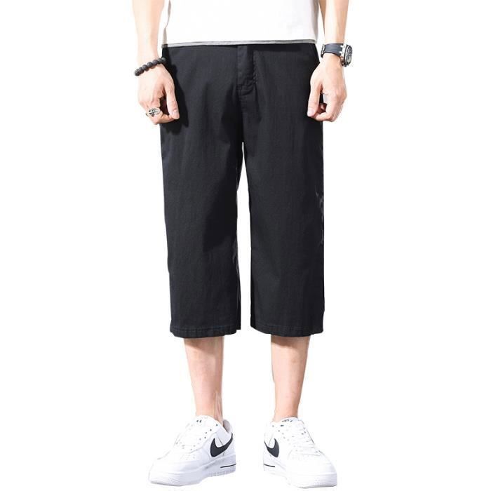 Shorts Homme été 100% Coton - Coupe Droite Slim - Taille élastique - Plusieurs Couleurs - Décontracté Et Polyvalent