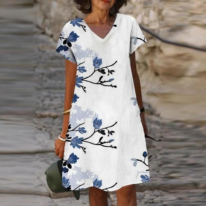 Robe shop fleurie droite