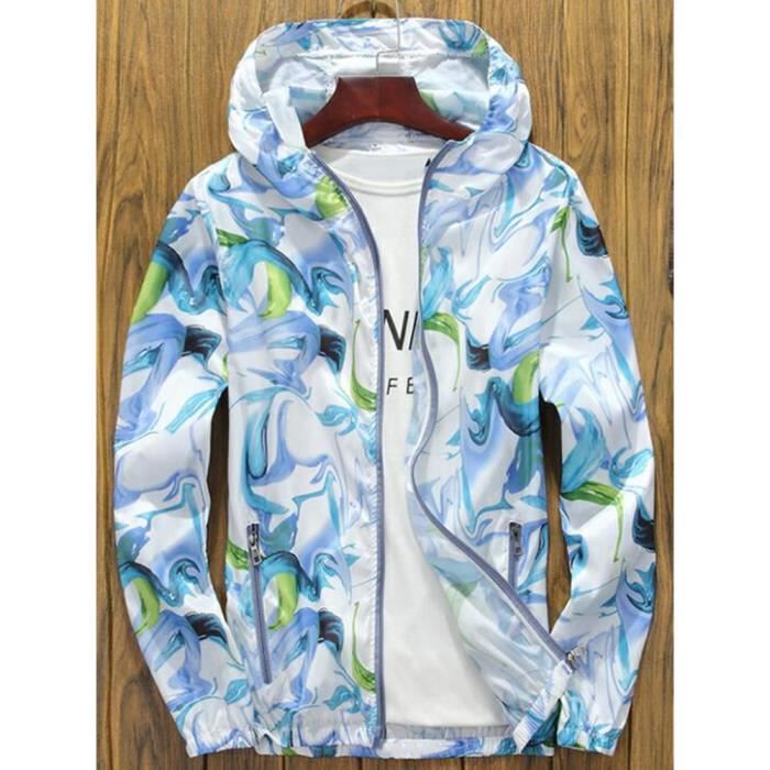 Manteau à capuche de protection solaire pour femme respirant avec trous pour les pouces