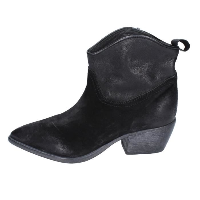 Boots femme daim noir online