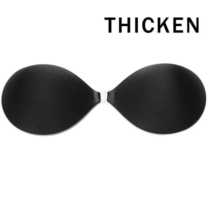Soutien-gorge Adhésif Push-up Réutilisable - Sans Bretelles, Invisible, Avec 2 Paires De Coussinets - Couleurs Abricot Et Noir