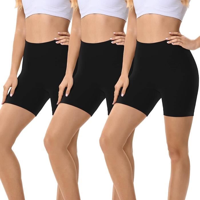 BOXER Femme Legging Court Anti Frottement Cuisse Boxer Short Cycliste Femme  Douce sous Jupe Lot de 3 noir Noir - Cdiscount Prêt-à-Porter