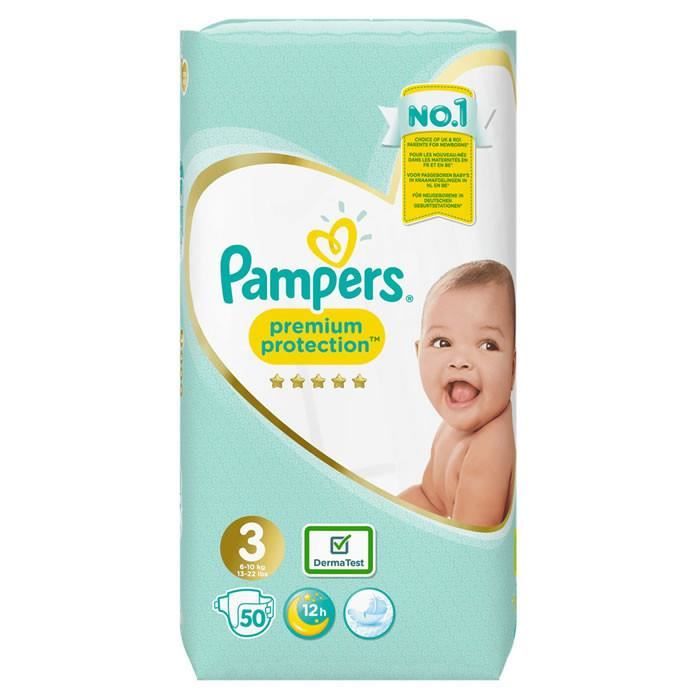 PAMPERS Premium Protection Couches Pampers taille 3 (610 kg) 50