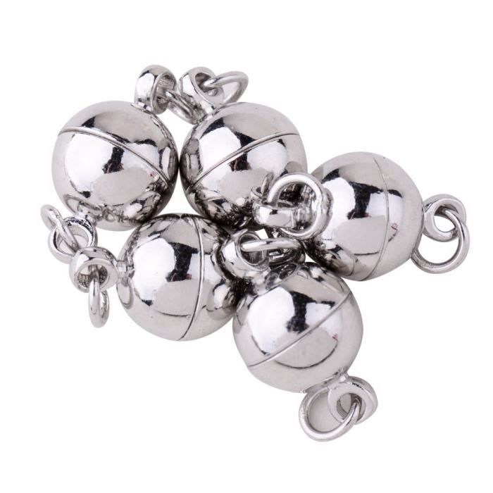Lot De 5 Sets De Fermoirs 'T' (Toogle) En Laiton Argenté - Dimensions 10x13 Mm - Pour Bijoux/arts Créatifs