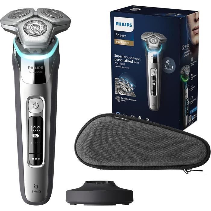 Rasoir électrique PHILIPS S9000 Wet & Dry Technologie SkinIQ Lames Lift & Cut