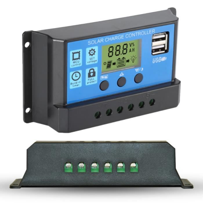 Charge Contrôleur Double Mos Grand Écran LCD 1pc Panneau Régulateur