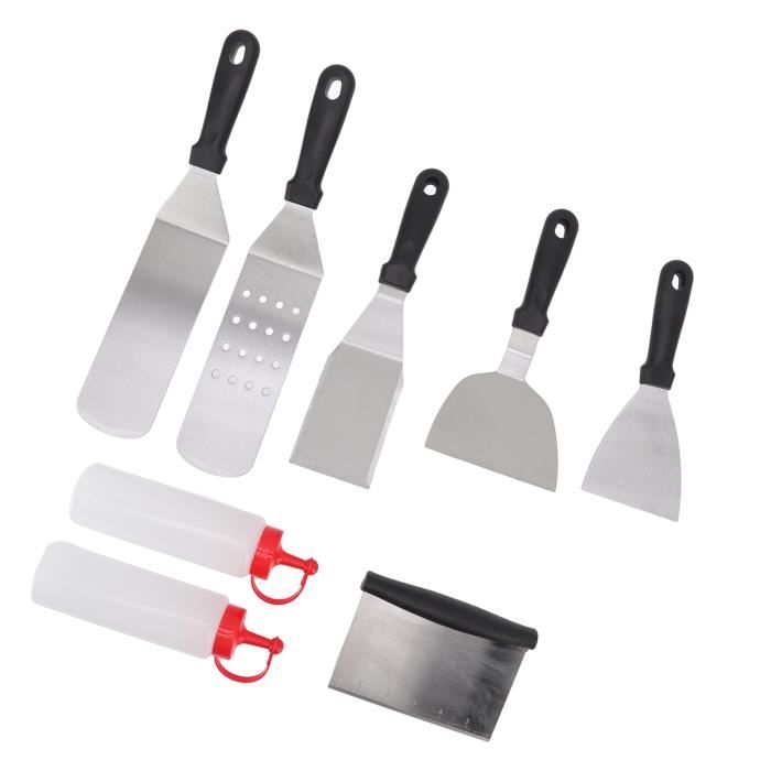 Set De 6 Spatules Plancha Youery - Acier Inoxydable - Pour BBQ, Cuisine, Grill
