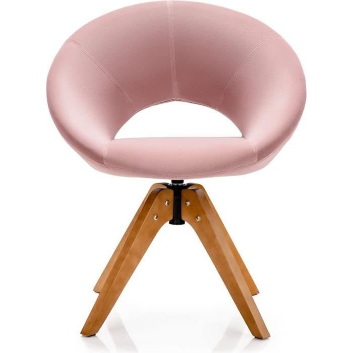 Chaise Bureau Rembourrée En Velours,hauteur Réglable,pivotante,rose