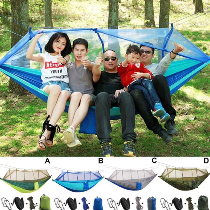 Hamac De Camping Moustiquaire 2 Personnes Parachute Hamacs Suspendus